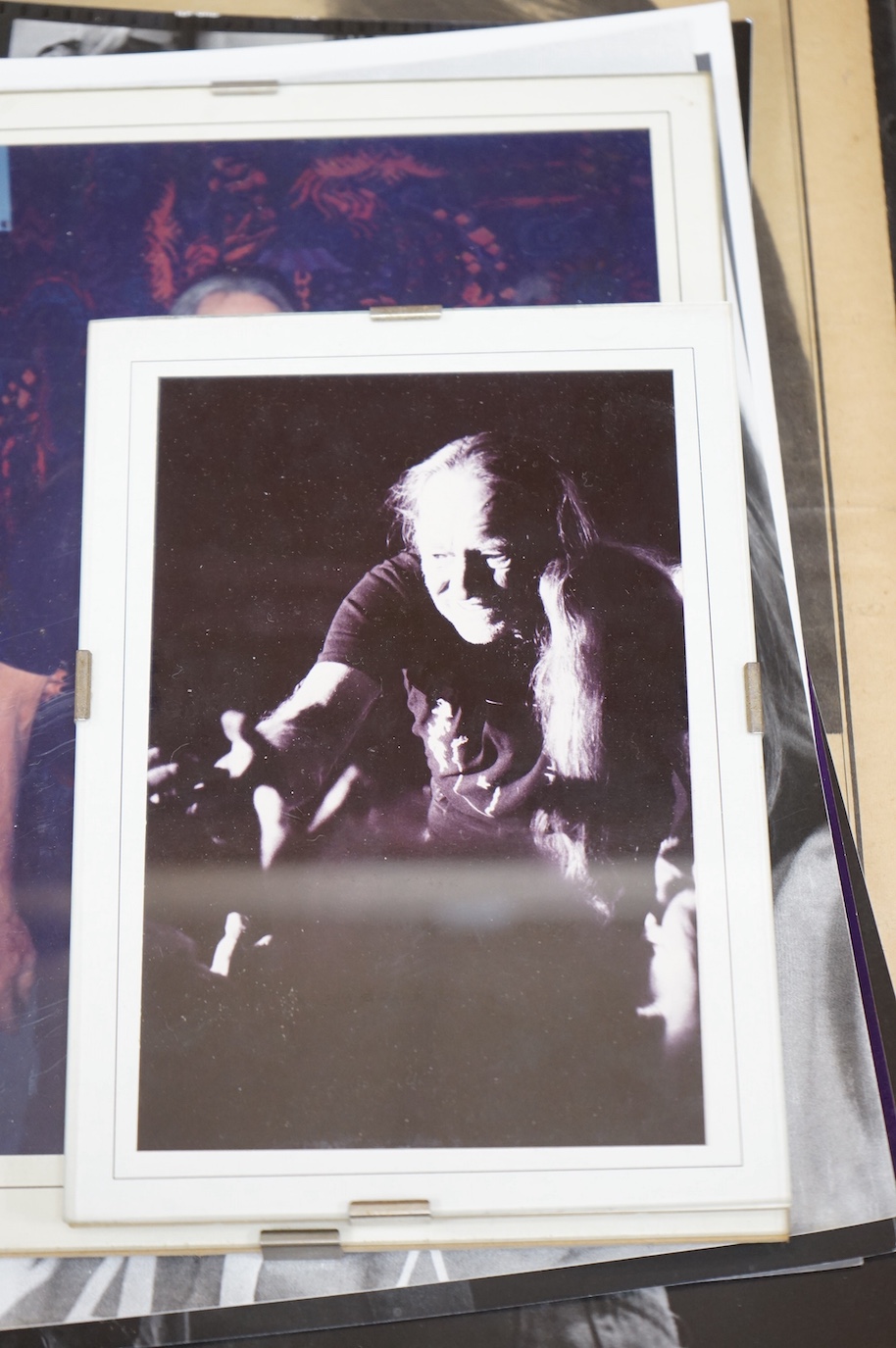 Gervaise Soeurouge (1944-2022), a collection of photographs of Willie Nelson, with a printed page from Rolling Stones magazine dated July 13, 1978, showing the final photograph used for publication, 24 x 19cm, together w